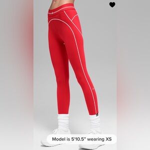 ALO Yoga NWT Airbrush 7/8 High Waist Heart Throb Leggings Bright Red White S